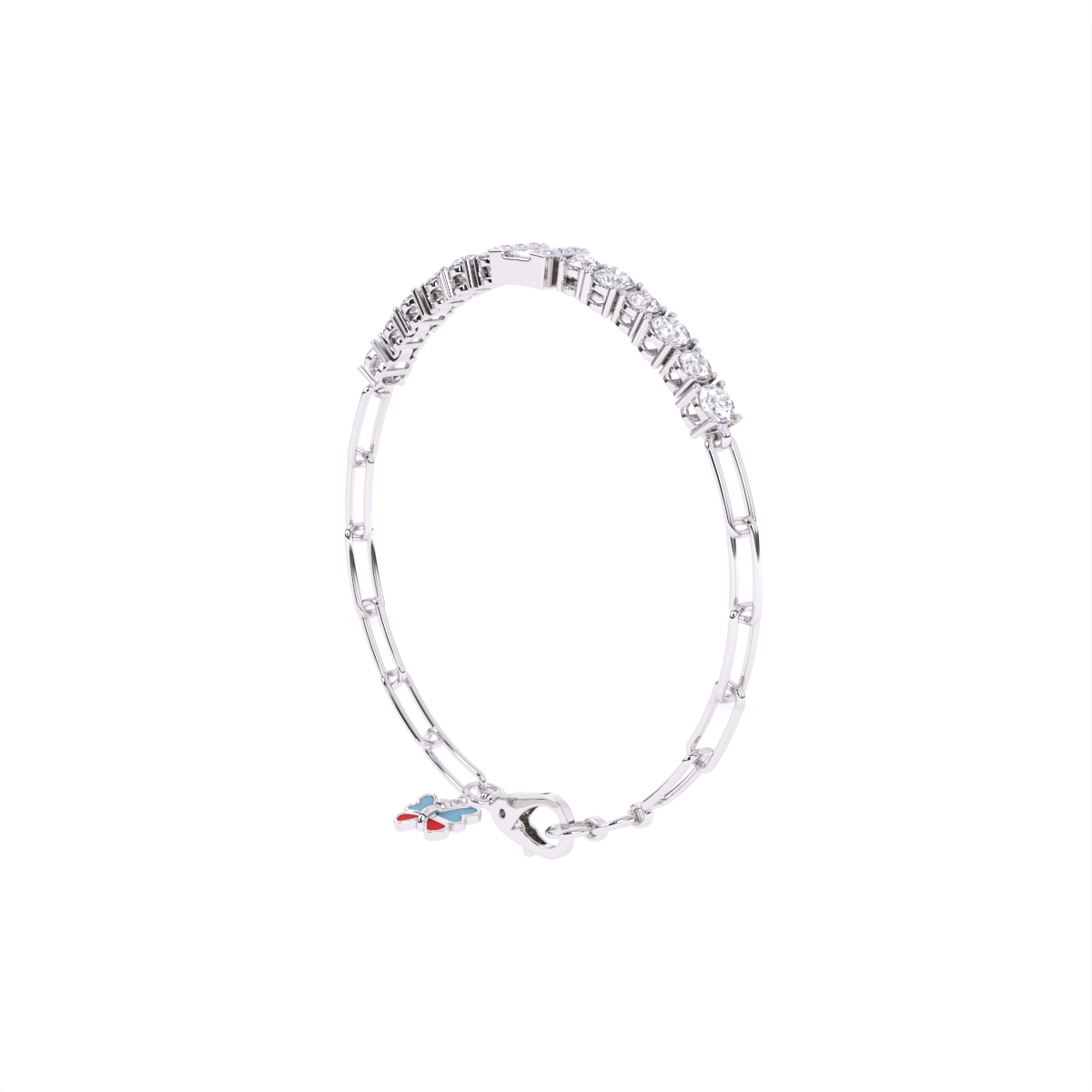 Sparkling Line Diamond Chain Bracelet